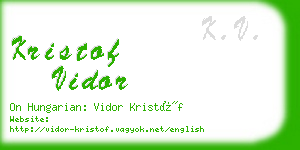 kristof vidor business card